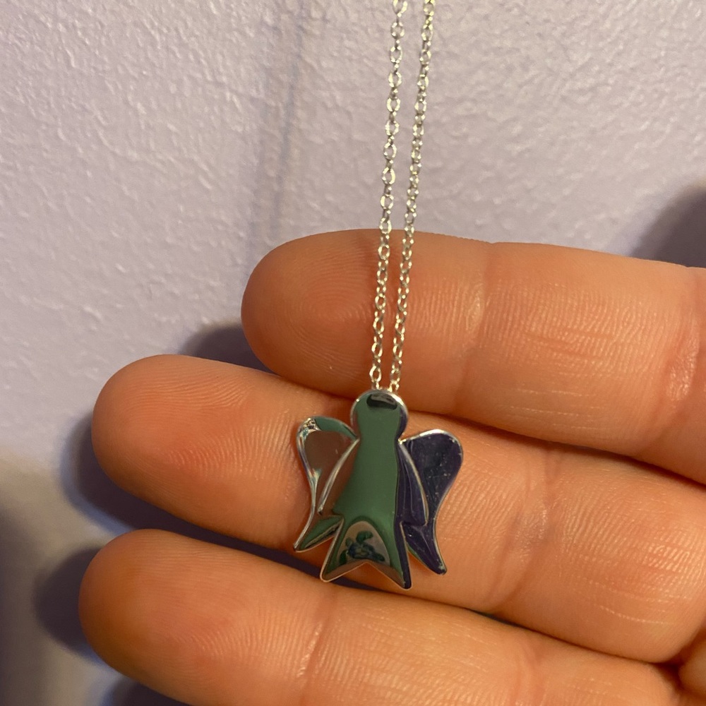 🔴 Silver angel necklace